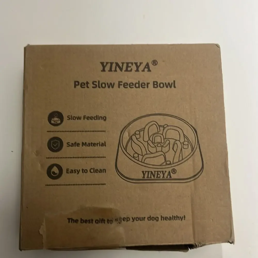 YINEYA‎ PET SLOW FEEDER DOG BOWL SMALL BREED DOG NWT BLACK